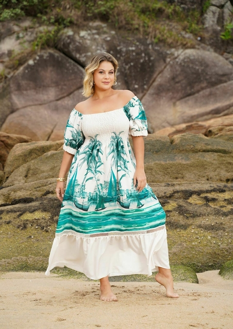 VESTIDO MIDI CIGANINHA TEODORA - VERDE