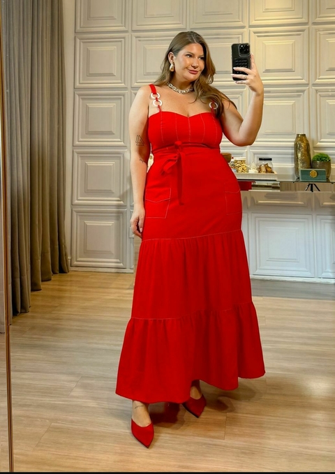VESTIDO ALFAIATARIA MARIANA - VERMELHO