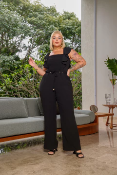 MACACÃO COM LASTEX MARYA - PRETO - comprar online