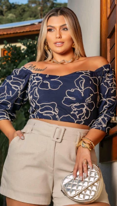 SHORTS LINHO COM CINTO MARIANA - BEGE - comprar online