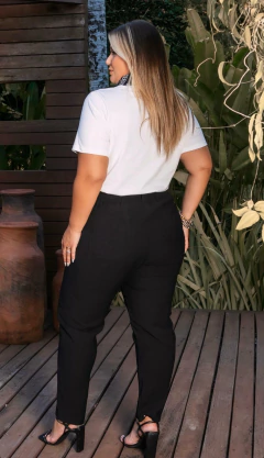 CALÇA ALFAIATARIA CINTO SMILE - PRETO na internet