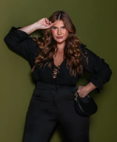 MAXI CROPPED BABADO HADASSA - PRETO - comprar online