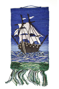 Tapiz Decorativo Yute Pintado A Mano India 30x45 Cm