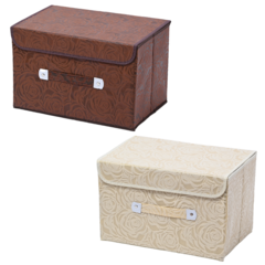 Caja organizadora 38x25x25cm Rosas