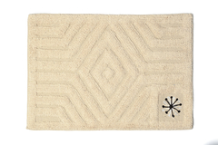 Alfombra De Baño 40x60cm Bordada Rayas/flores 100% Algodón - comprar online