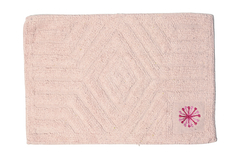 Alfombra De Baño 40x60cm Bordada Rayas/flores 100% Algodón - Masal.BA