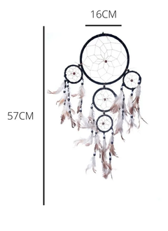 Atrapasueños Plumas Llamador Artesanal Grande - comprar online