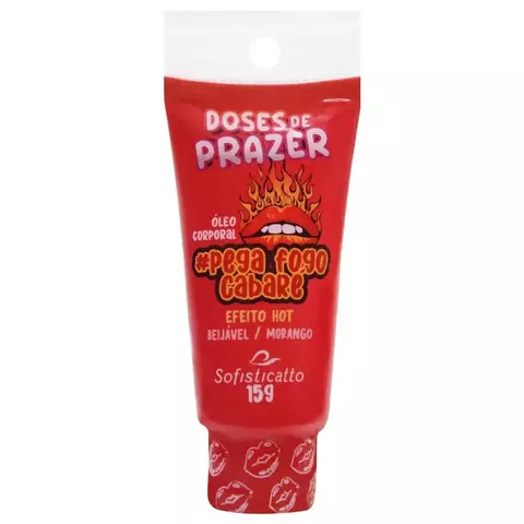 Gel excitante Pega Fogo Cabaré quente sabor morango