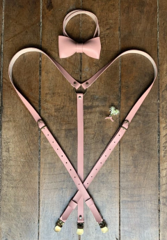 Kit suspensório e gravata em sintético