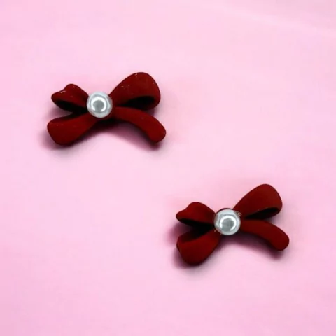 Moño con perla Navidad x 2