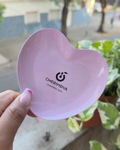 Bandeja de acero corazón rosa cherimoya