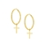 BRINCO ARGOLA CRUZ TREND BANHO OURO 18K