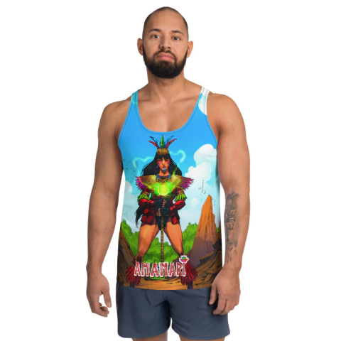 PINDORAMA - Projeto Força BR . Amanari - Regata Dry Fit de Quadrinhos Brazukas - comprar online