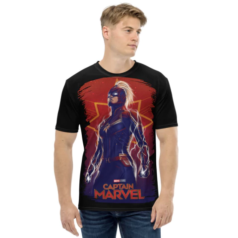 MARVEL - Capitã Marvel . Helmet- Camiseta de Super-Heróis