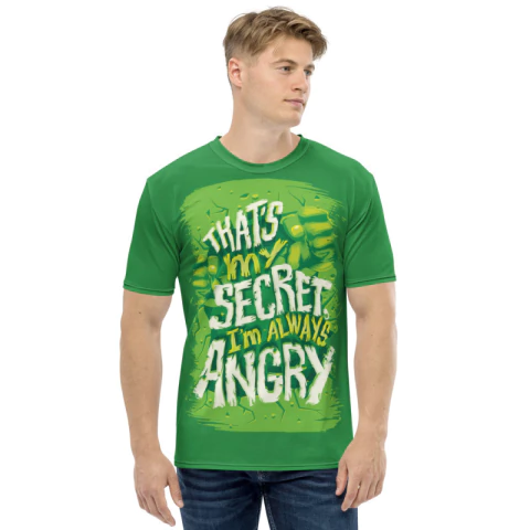 MARVEL - Hulk Bruce Banner "That´s My Secret. I'm Aways Angry !" - Camiseta de Super-Heróis