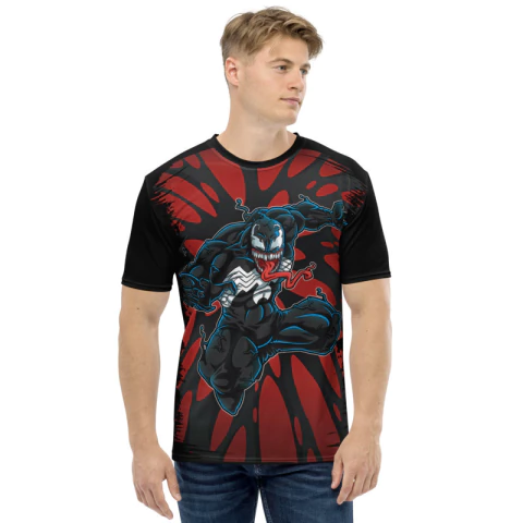 MARVEL - Venom Teias - Camiseta Dry Fit de Super-Vilões
