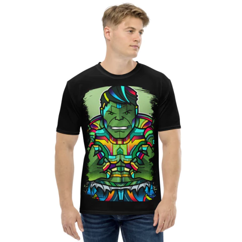 MARVEL - Hulk Vitrais - Camiseta de Super-Heróis