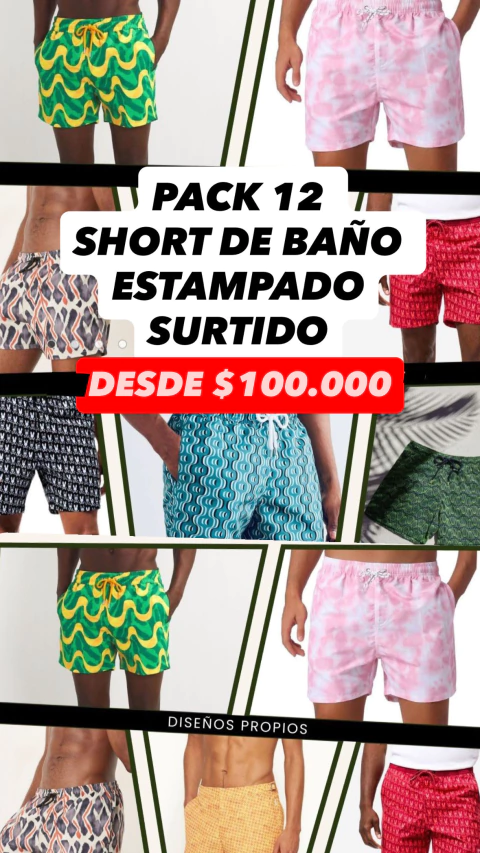 PACK 12 SHORT DE BAÑO