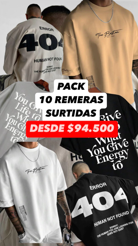 PACK 10 REMERAS OVER ESTAMPADAS - comprar online