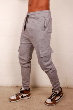 JOGGER CARGO ALGODON - Gris Melange