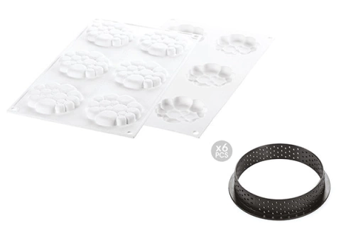 MOLDE KIT TARTE RING PARADIS- SET SILICONE MOULD 80MM + RING SILIKOMART