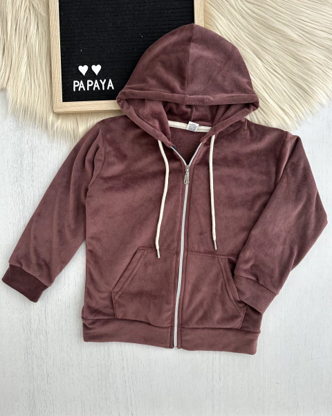 CAMPERA PLUSH MARRÓN - comprar online