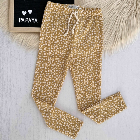 LEGGIN FLORES MOSTAZA - comprar online