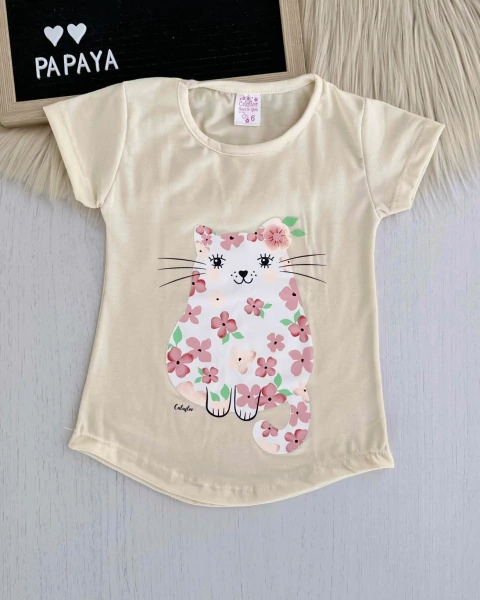 REMERA GATITA FLOR - comprar online