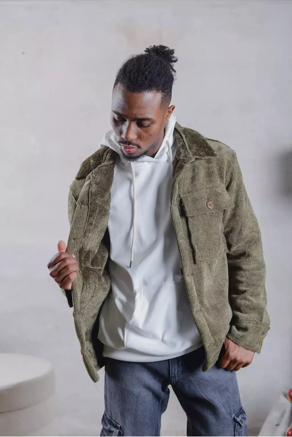 Camisaco de Chenille con Piel