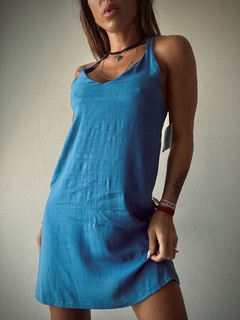 VESTIDO INDIGO LINO