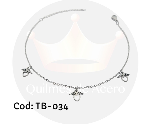 TB-034 Tobillera con corazón alado x 1 - comprar online