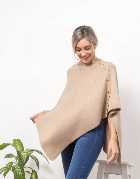 Poncho Botones Fibra - tienda online