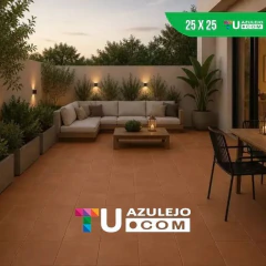 Revestimiento Cerámica 25x25 Rojo Terraza Curado
