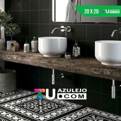 Cerámica 20x20 negro de 2da calidad