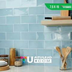 Azulejos Subway 7,5 x 15 Celeste