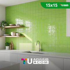 Azulejo Verde Brillante 15x15 Revestimiento en internet