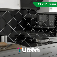 Azulejo Color Negro 15x15 m2 Pared