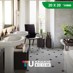 CERÁMICA VICTORIA 20X20 - BLANCO Y NEGRO - PISO