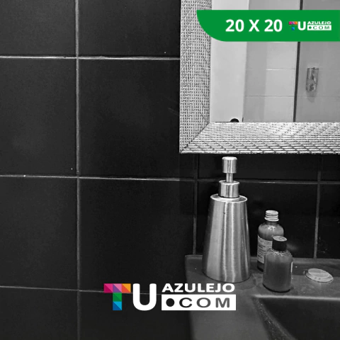 Cerámica 20x20 negro de 2da calidad