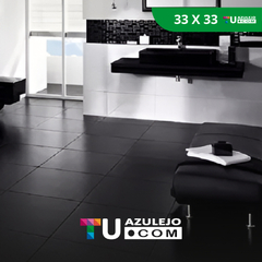 Cerámica 33x33 negro mate de primera calidad