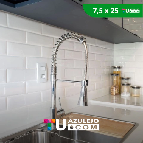Revestimiento Finlandia Blanco Brillante Subway 7,5 X 25 - comprar online