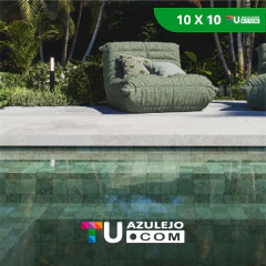 Cerámica Phuket Green 10x10 en Malla 30 x 30 Revestimento 

Phuket green