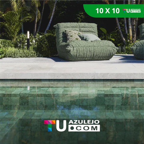 Cerámica Phuket Green 10x10 en Malla 30 x 30 Revestimento 

Phuket green