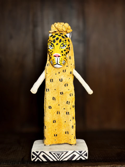 BONECO DE TURURI ONÇA AMARELO