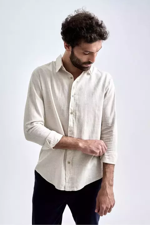 Camisa De Linho Belize Natural - comprar online