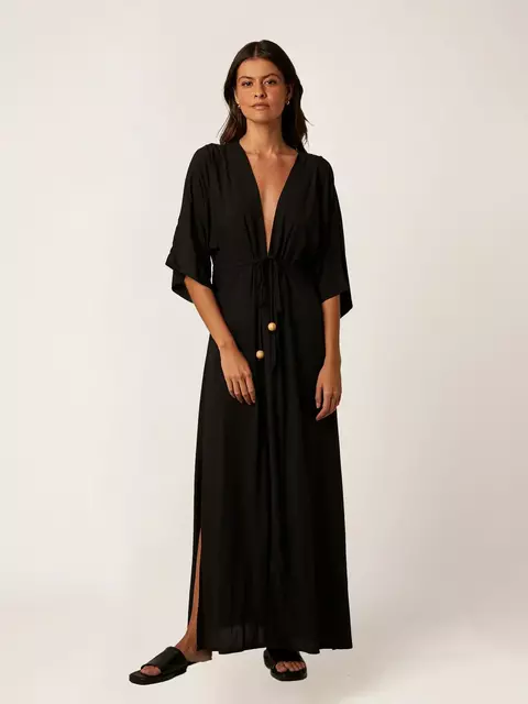 Caftan Calla Preto - comprar online