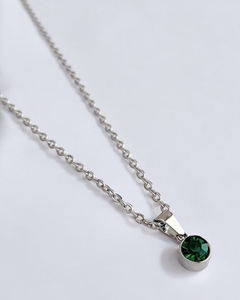 Collar Acero Quirúrgico Mini strass Verde