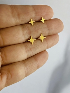 Aros Acero Quirurgico Dorado miniatura Estrella