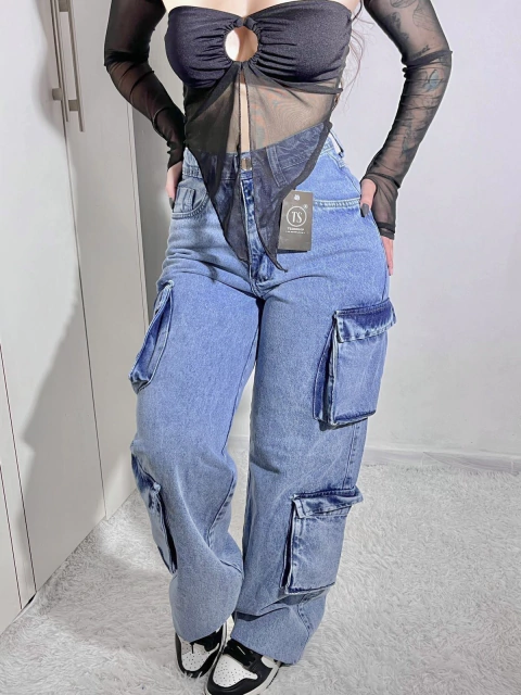 Calça cargo Marmorizada