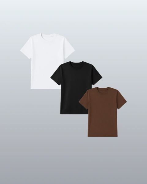 Kit 3 Camisetas 100% Algodão
